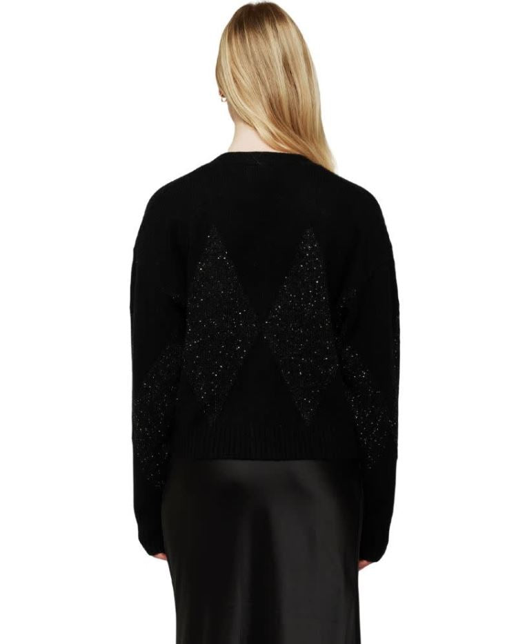 Brodie Cashmere Miriam Sequin Cardigan Black