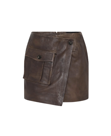 Brown leather hotsell gladiator skirt