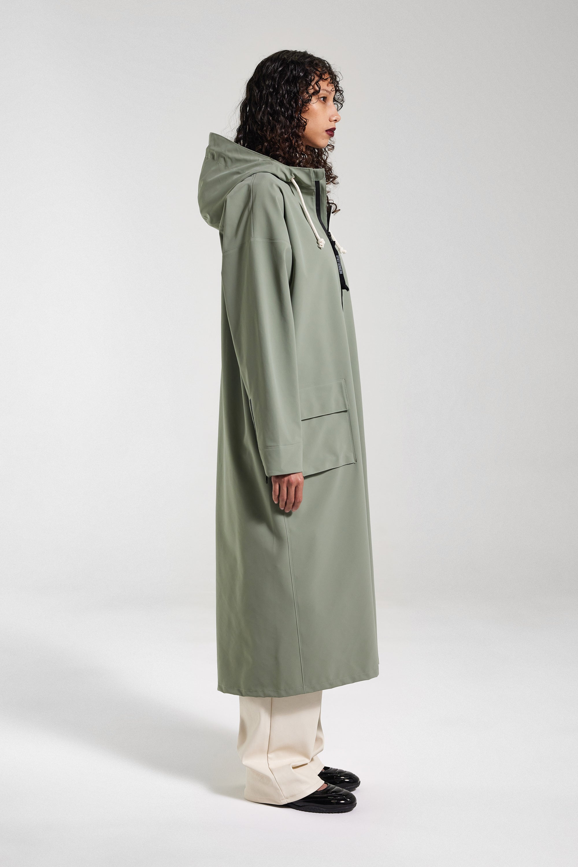 Stutterheim Sandviken Long Zip Matte Raincoat - Comet-Jackets-West of Woodward Boutique-Vancouver-Canada