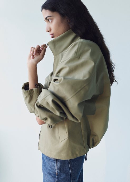 Agolde Laurie Light Jacket - Khaki-Jackets-West of Woodward Boutique-Vancouver-Canada