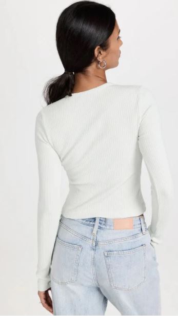 Agolde Alma Shrunken Crew Neck Top - Powder-T-Shirts-West of Woodward Boutique-Vancouver-Canada