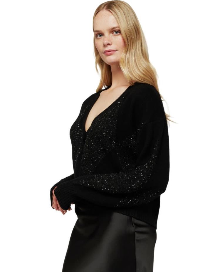 Brodie Cashmere Miriam Sequin Cardigan Black. Shop Women s