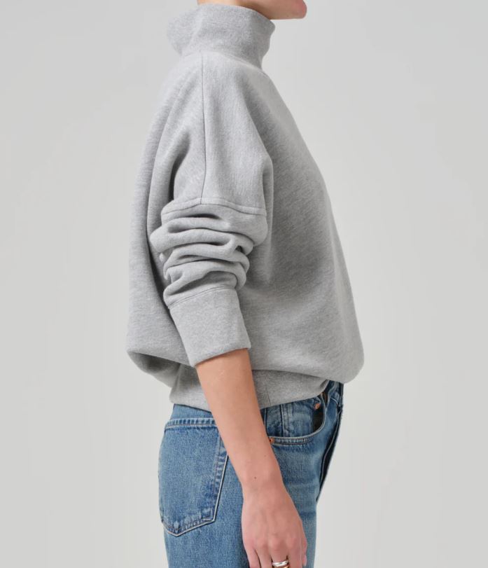 COH Cara Turtleneck Sweatshirt - Heather Grey-Sweatshirts-West of Woodward Boutique-Vancouver-Canada