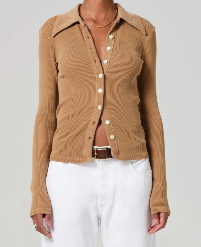 COH Gila Polo Button Up Top - Marcona-Shirts-West of Woodward Boutique-Vancouver-Canada