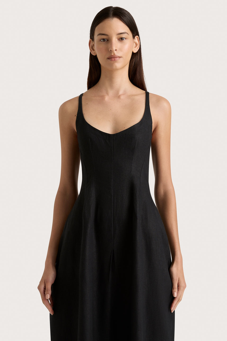 Faithfull the Brand Sanne Midi Dress- Black-Dresses-West of Woodward Boutique-Vancouver-Canada