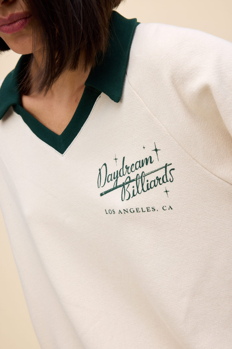 Daydreamer That's Your Cue Polo Sweatshirt- Dirty White-Sweatshirts-West of Woodward Boutique-Vancouver-Canada