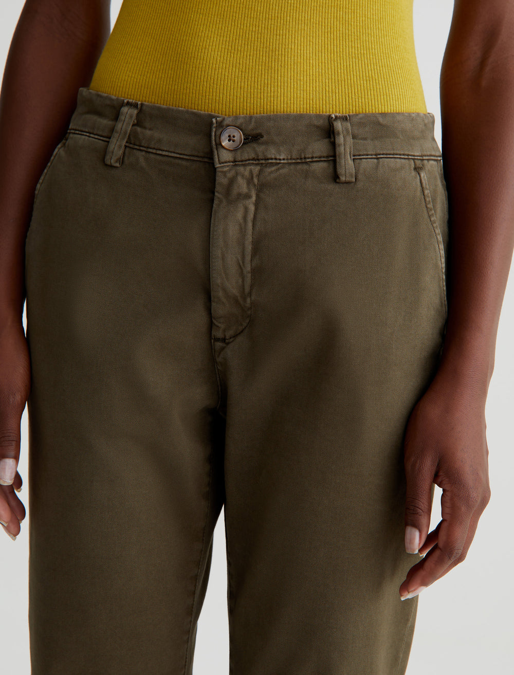 AG Caden Trouser Sulfur Shady Moss-Pants-West of Woodward Boutique-Vancouver-Canada