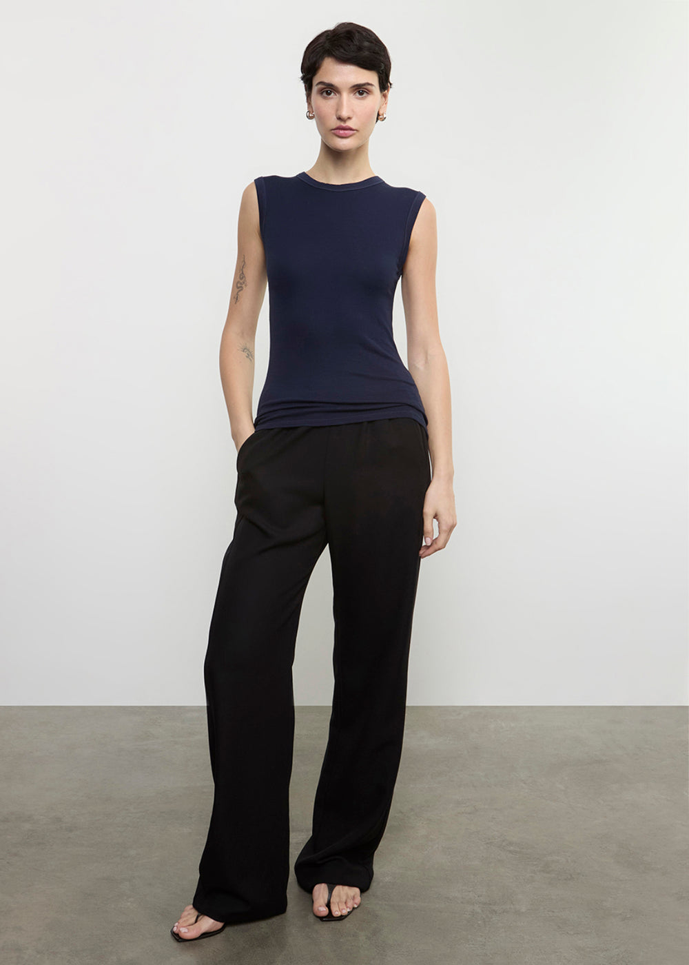 Enza Costa Twill Everywhere Pant - Black-Pants-West of Woodward Boutique-Vancouver-Canada