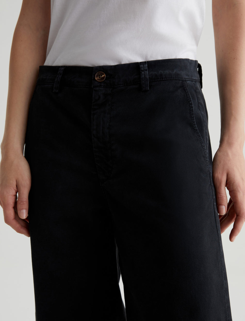 AG Caden Wide Leg Trouser Sulfur Black-Pants-West of Woodward Boutique-Vancouver-Canada