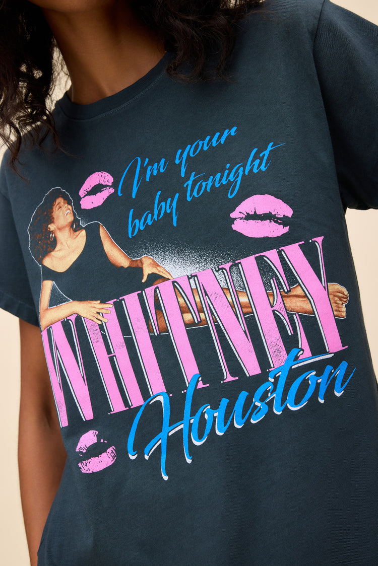 Daydreamer Whitney Houston Your Baby Tonight Tour Tee Vintage Black-T-Shirts-West of Woodward Boutique-Vancouver-Canada