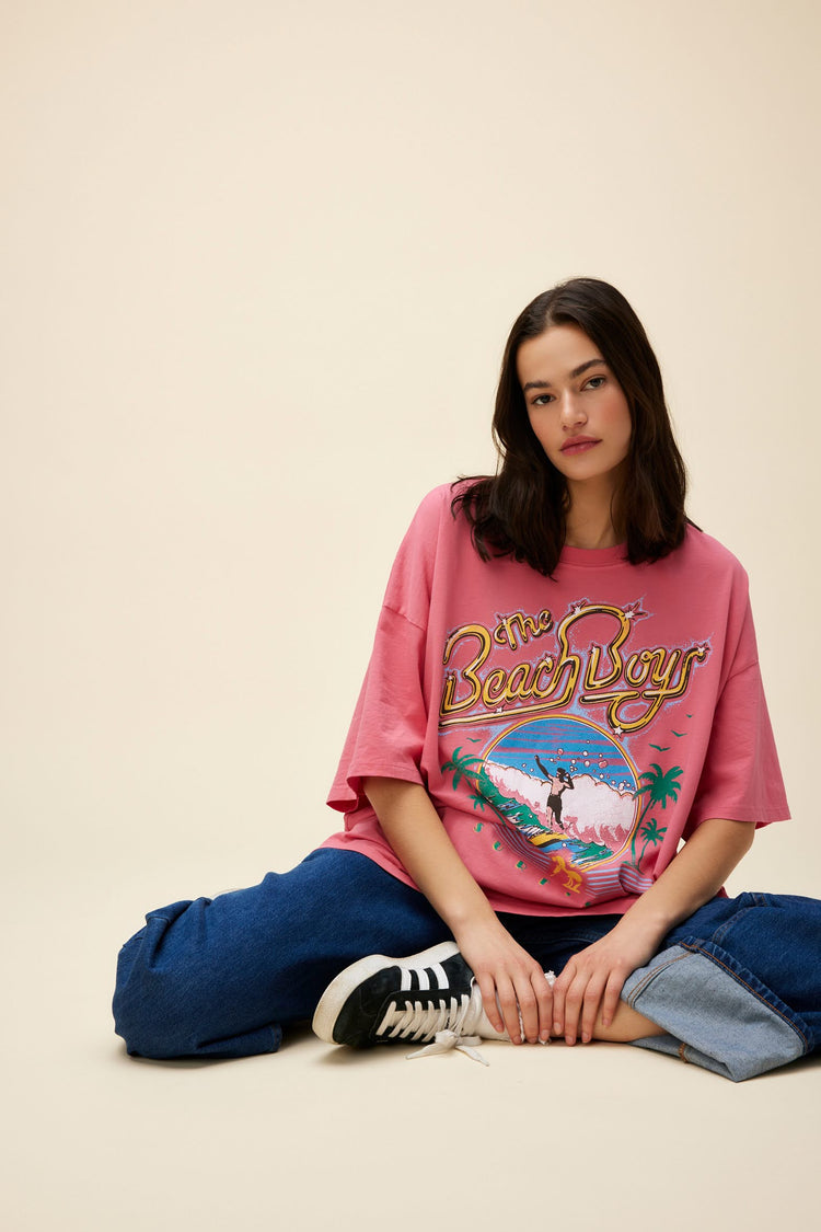 Daydreamer Beach Boys OS Tee Rose Water-T-Shirts-West of Woodward Boutique-Vancouver-Canada