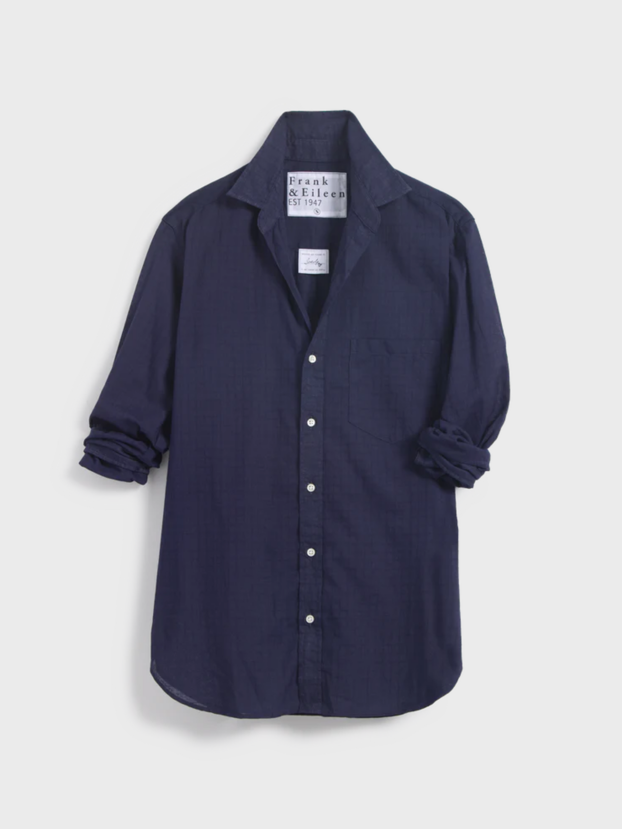 Frank &amp; Eileen Joedy Button Up Shirt Navy Textured-Shirts-West of Woodward Boutique-Vancouver-Canada