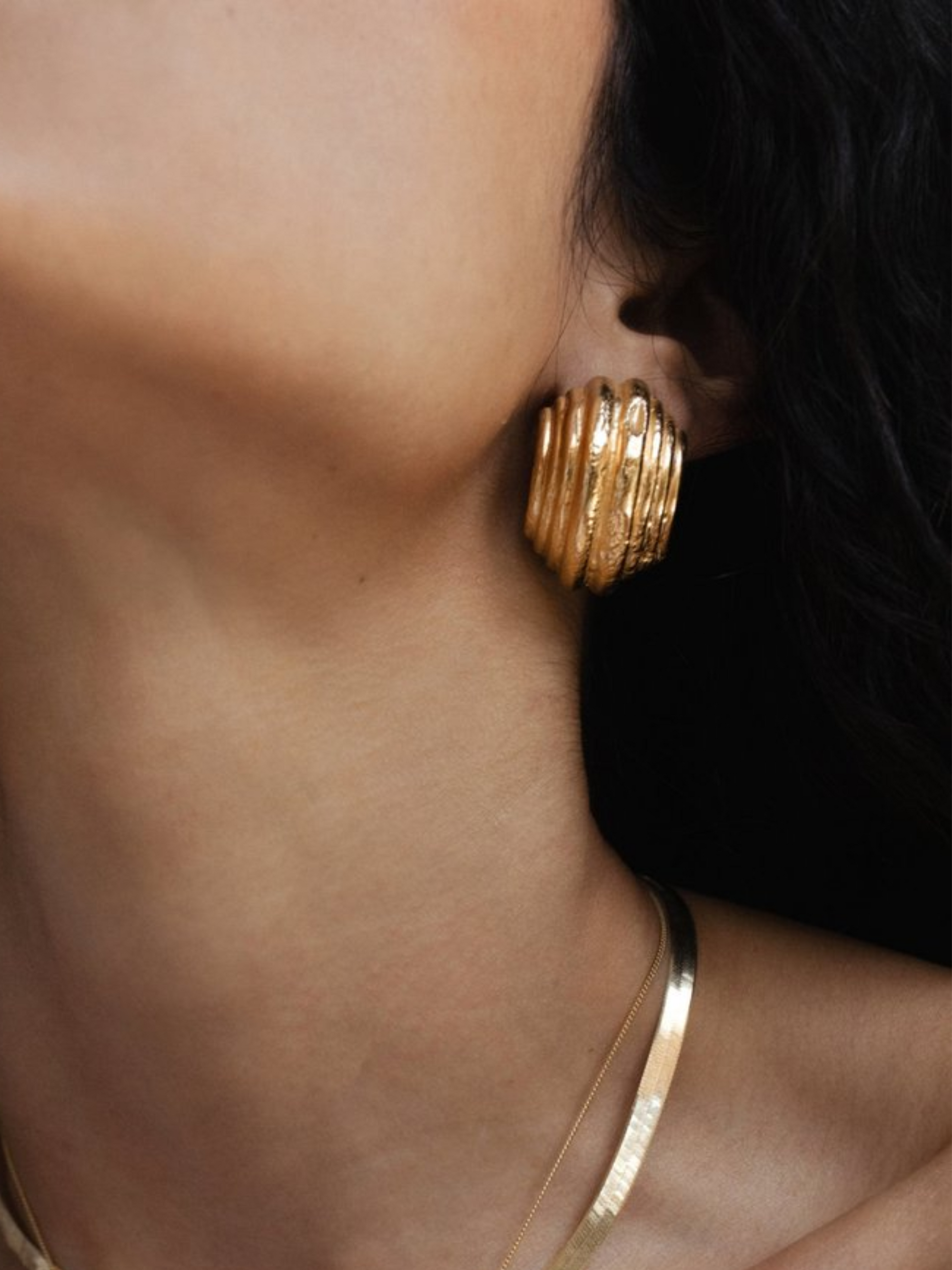 Pamela Card Remnants Of Athina Earrings 24K Gold Plated-Accessories-West of Woodward Boutique-Vancouver-Canada