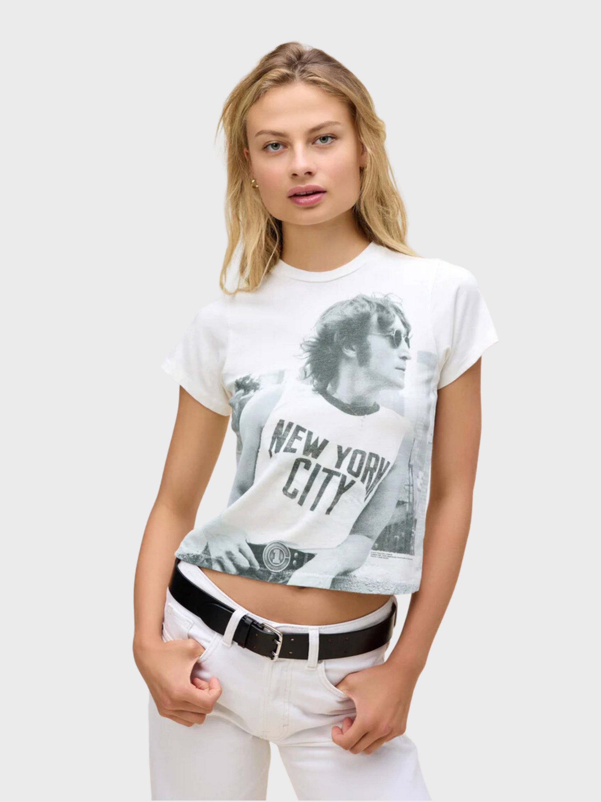 Daydreamer John Lennon New York City Tee- Vintage White-T-Shirts-West of Woodward Boutique-Vancouver-Canada