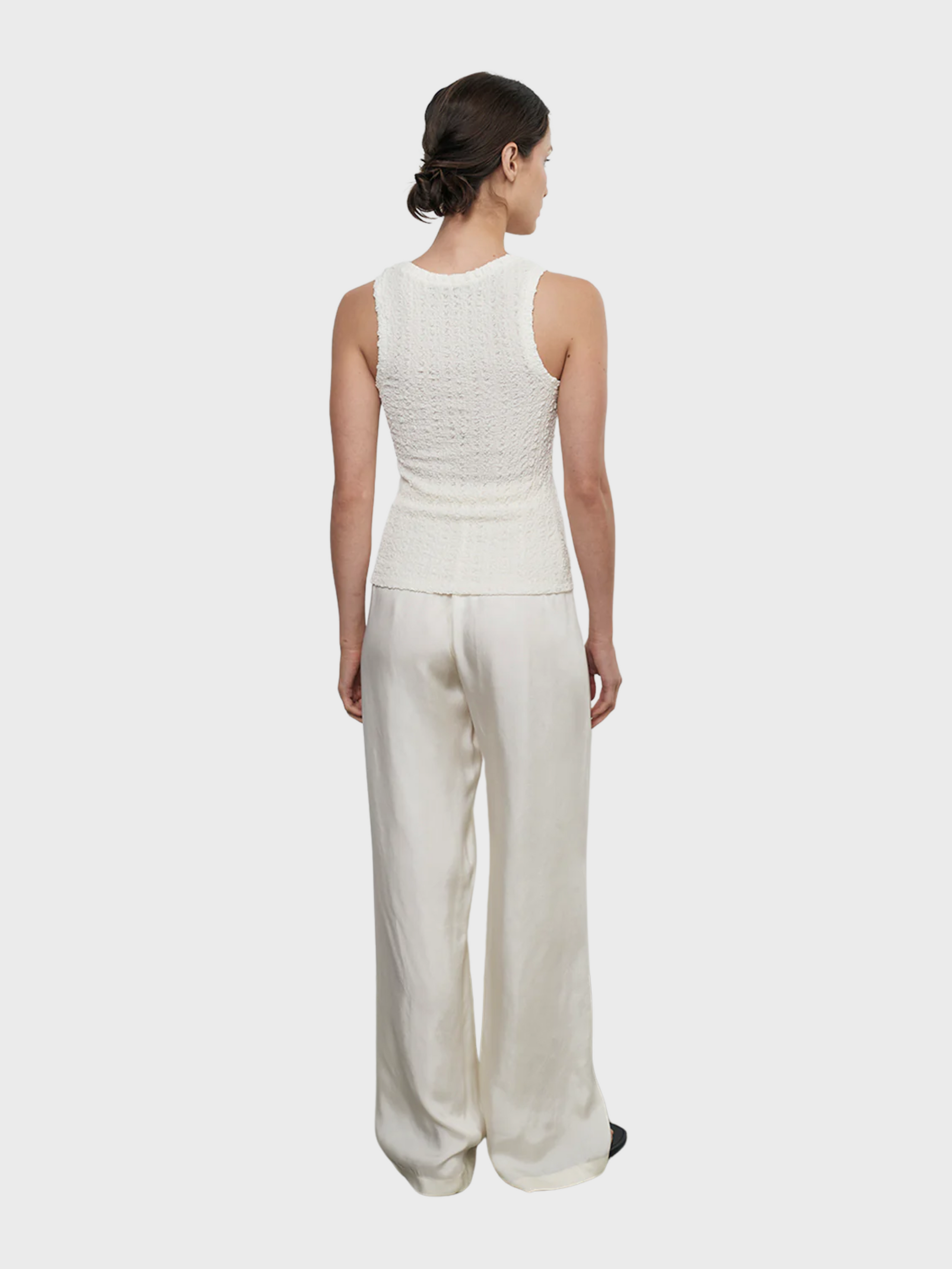 Enza Costa Fluid Twill Pant - Antique Cream-Pants-West of Woodward Boutique-Vancouver-Canada