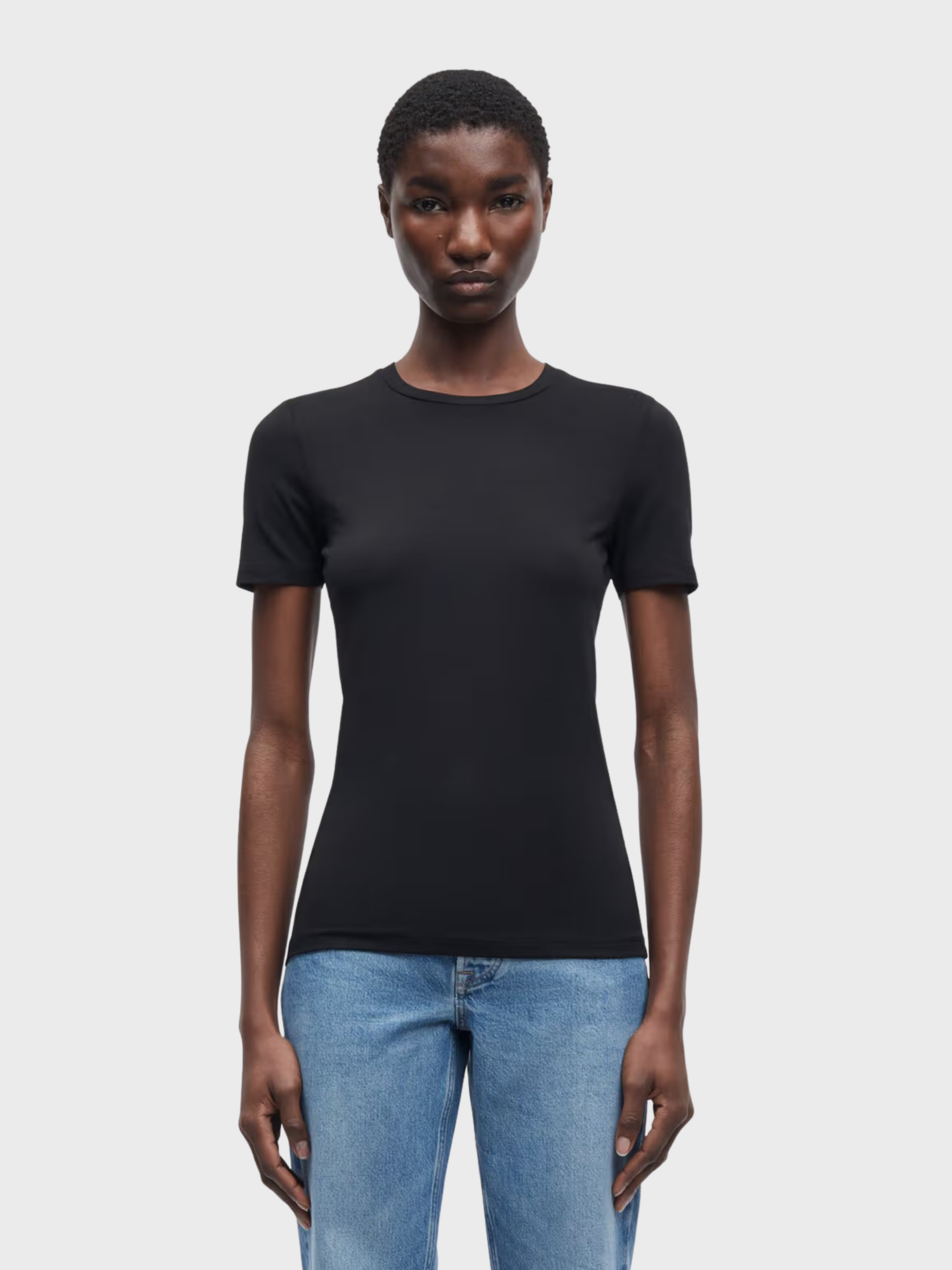 Samsoe Ester Short Sleeve Tee - Black-T-Shirts-West of Woodward Boutique-Vancouver-Canada