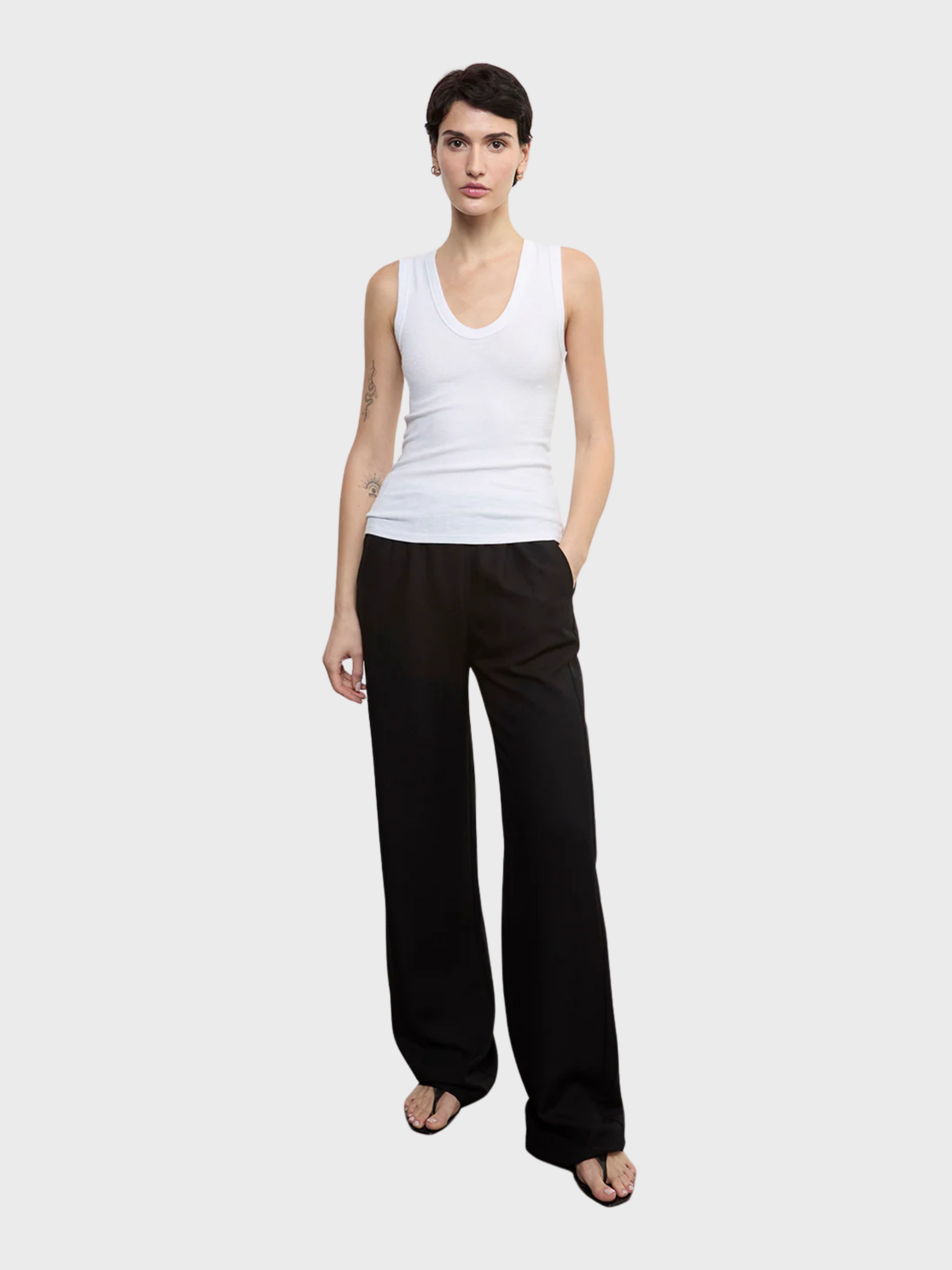 Enza Costa Twill Everywhere Pant - Black-Pants-West of Woodward Boutique-Vancouver-Canada