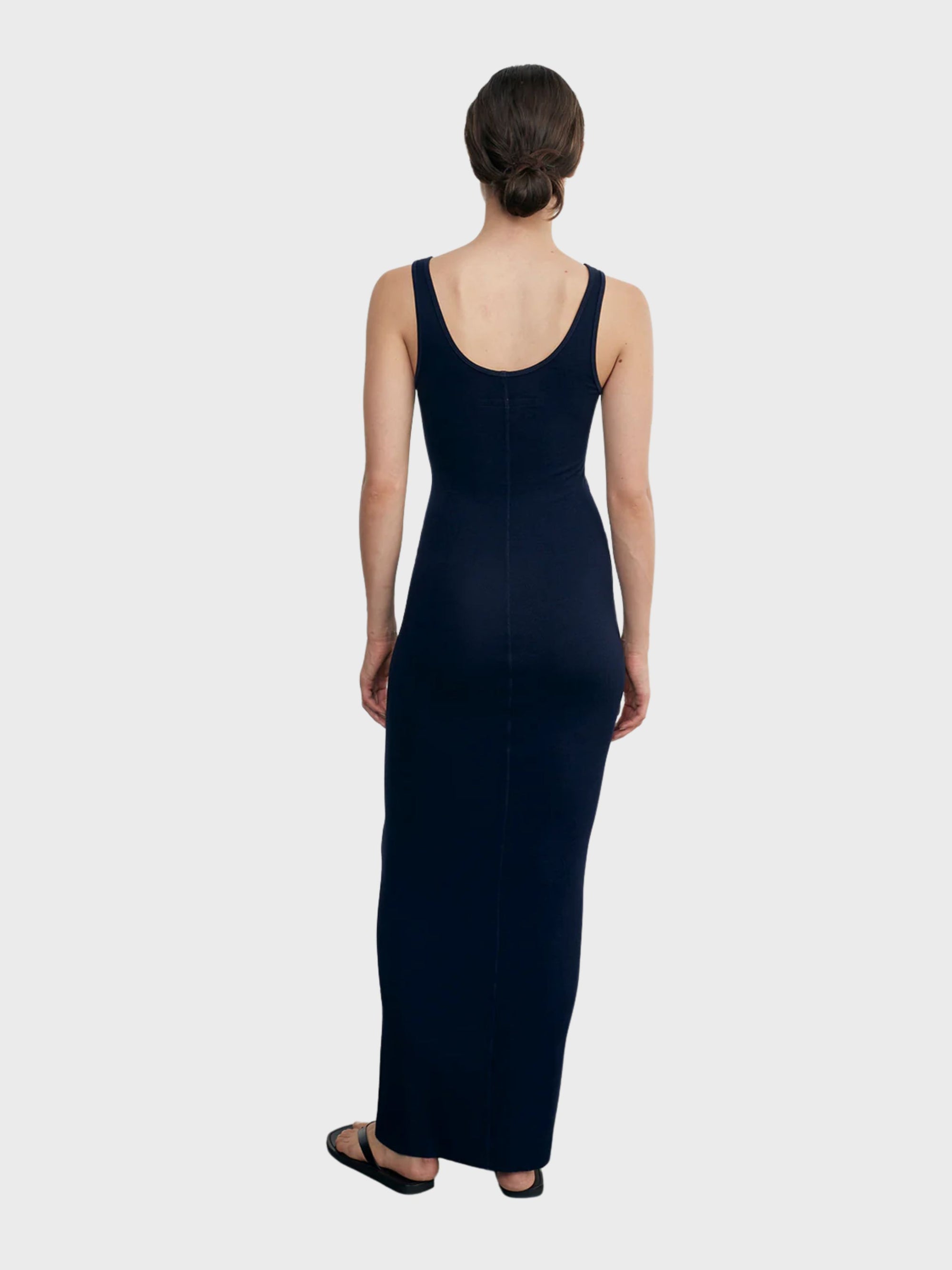 Enza Costa Stretch Silk Knit Maxi Tank Dress - Indigo-Dresses-West of Woodward Boutique-Vancouver-Canada