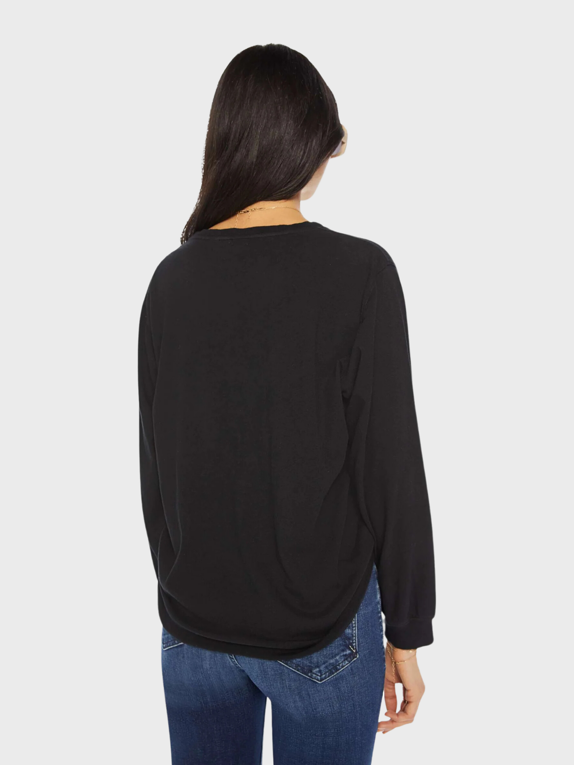 MOTHER Long Sleeve Rowdy Tee Black-T-Shirts-West of Woodward Boutique-Vancouver-Canada