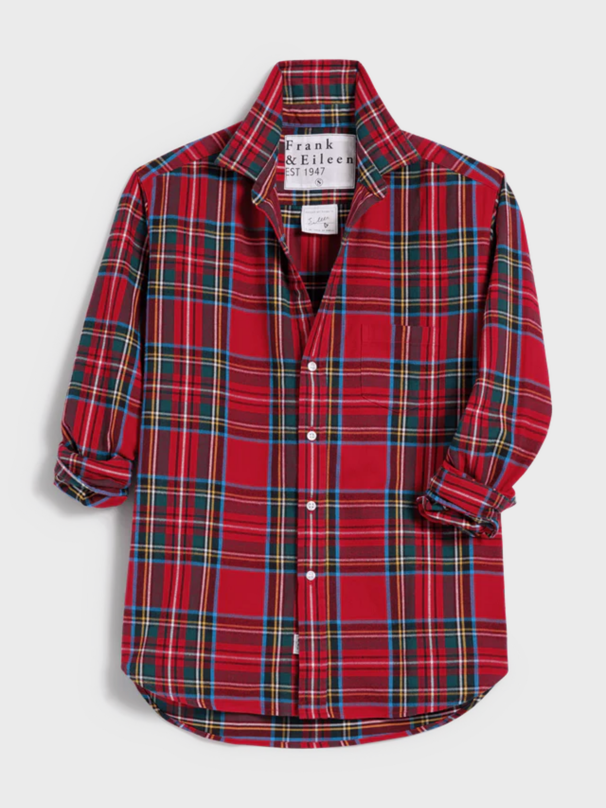 Frank & Eileen Eileen Button Up Shirt Red Large Plaid-Shirts-West of Woodward Boutique-Vancouver-Canada