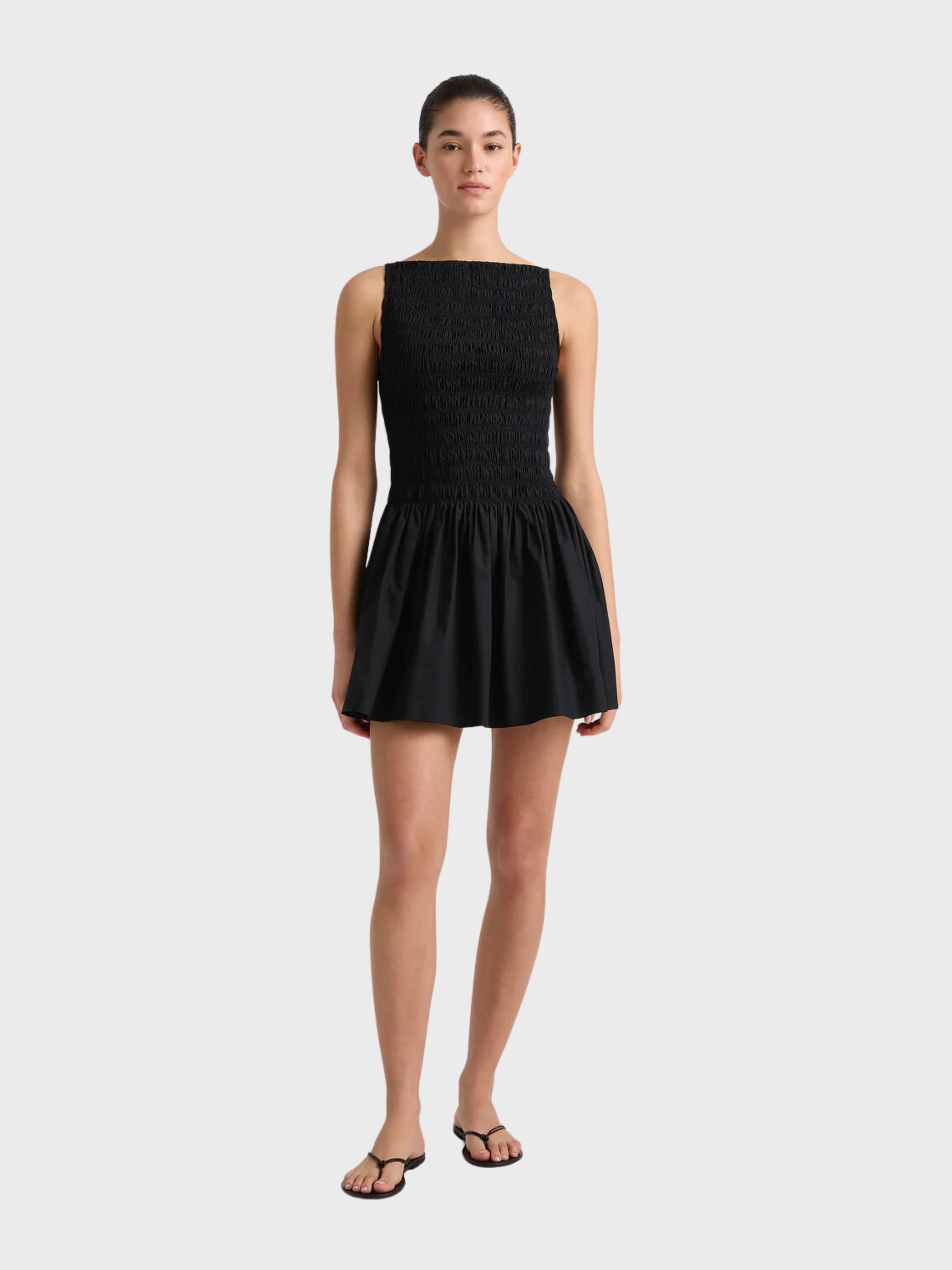 Faithfull the Brand Noa Mini Dress- Black-Dresses-West of Woodward Boutique-Vancouver-Canada