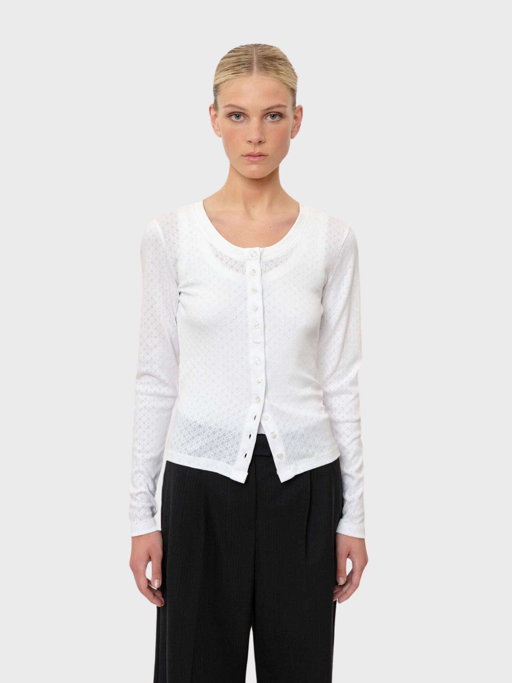 Herskind Dylan Cardigan Off White-T-Shirts-West of Woodward Boutique-Vancouver-Canada