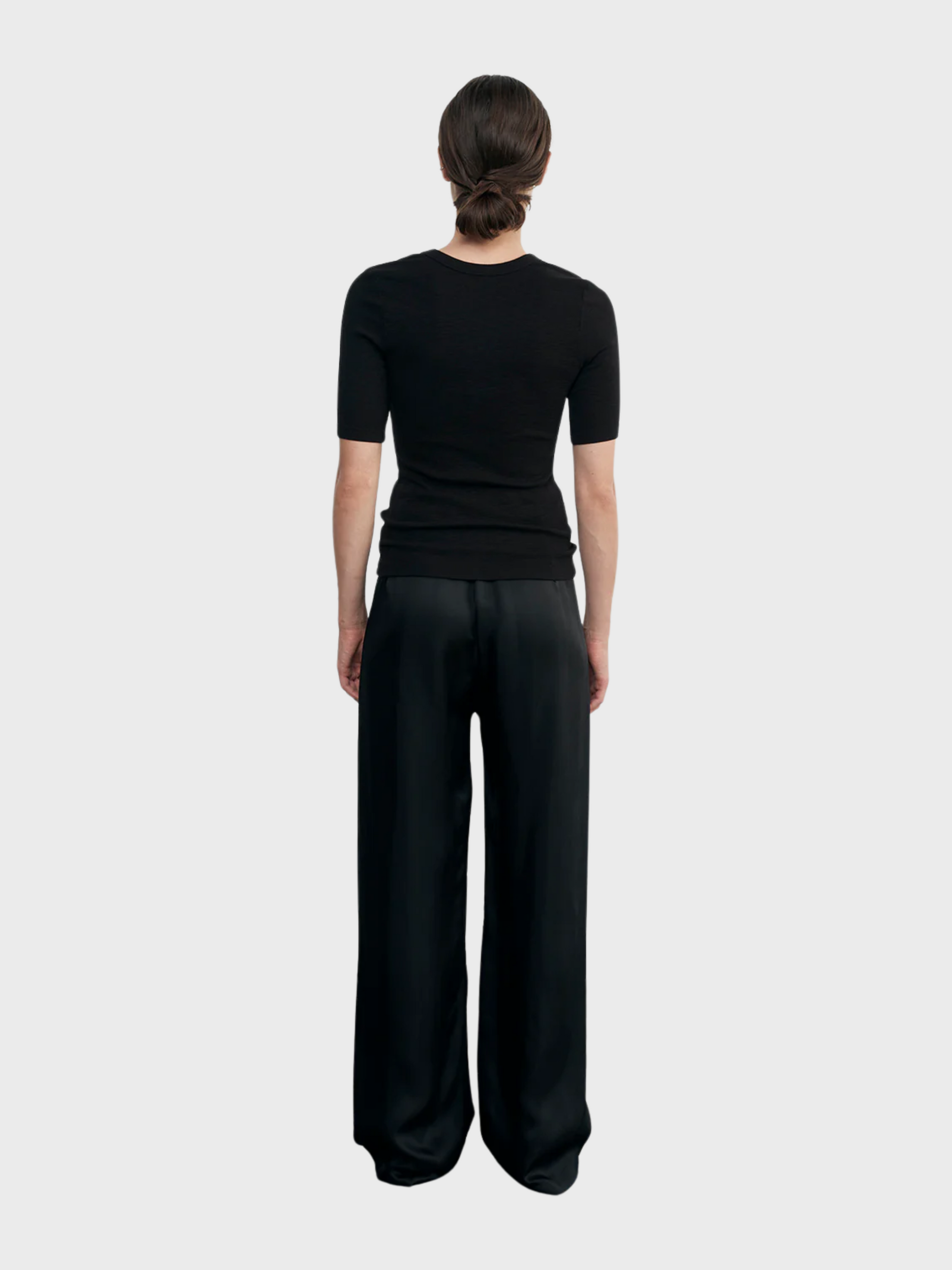 Enza Costa Fluid Twill Pant - Black-Pants-West of Woodward Boutique-Vancouver-Canada