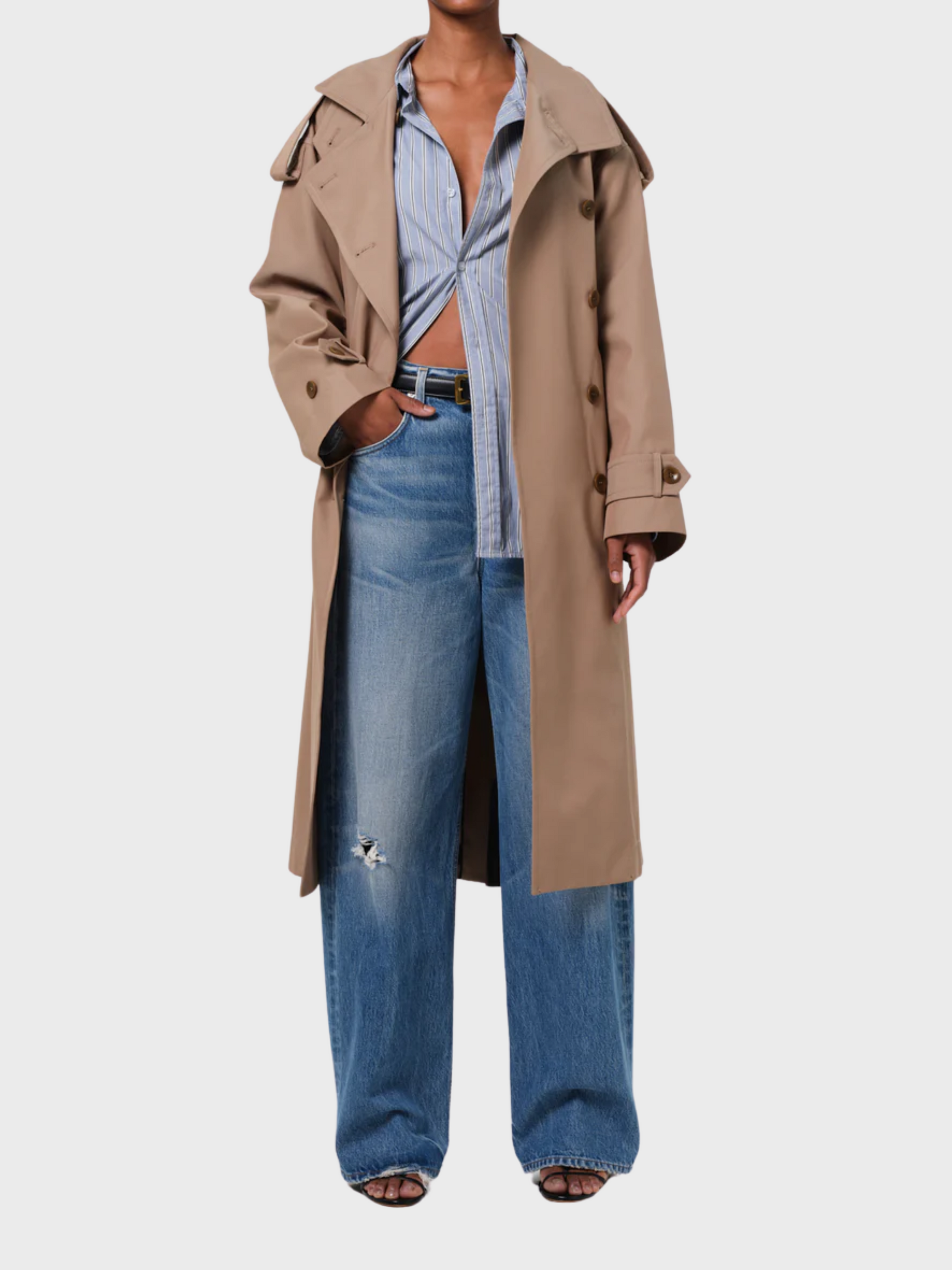 COH Favi Trench Coat - Dark Khaki-Jackets-West of Woodward Boutique-Vancouver-Canada