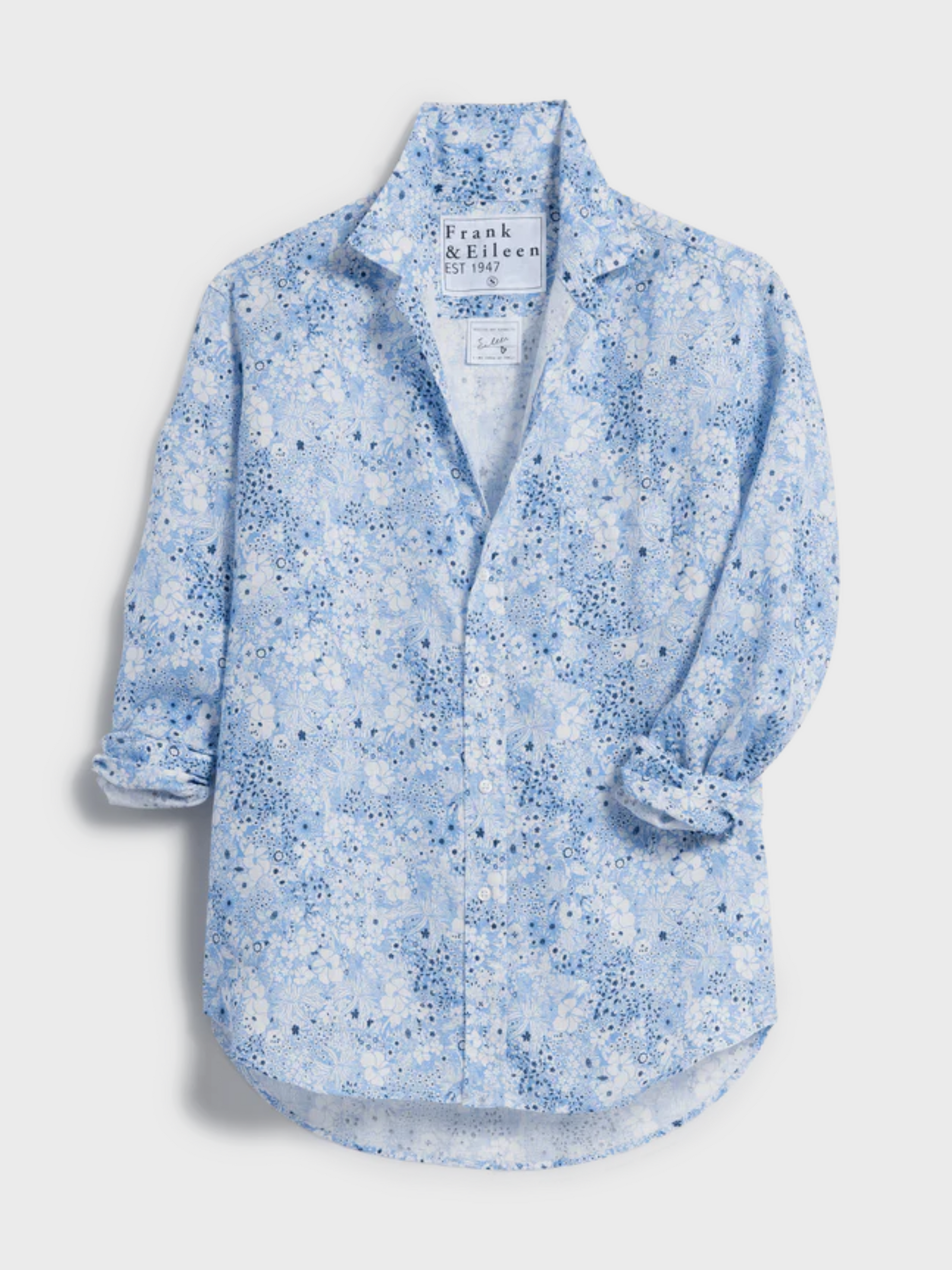 Frank & Eileen Eileen Button Up Shirt - Blue Floral-Shirts-West of Woodward Boutique-Vancouver-Canada