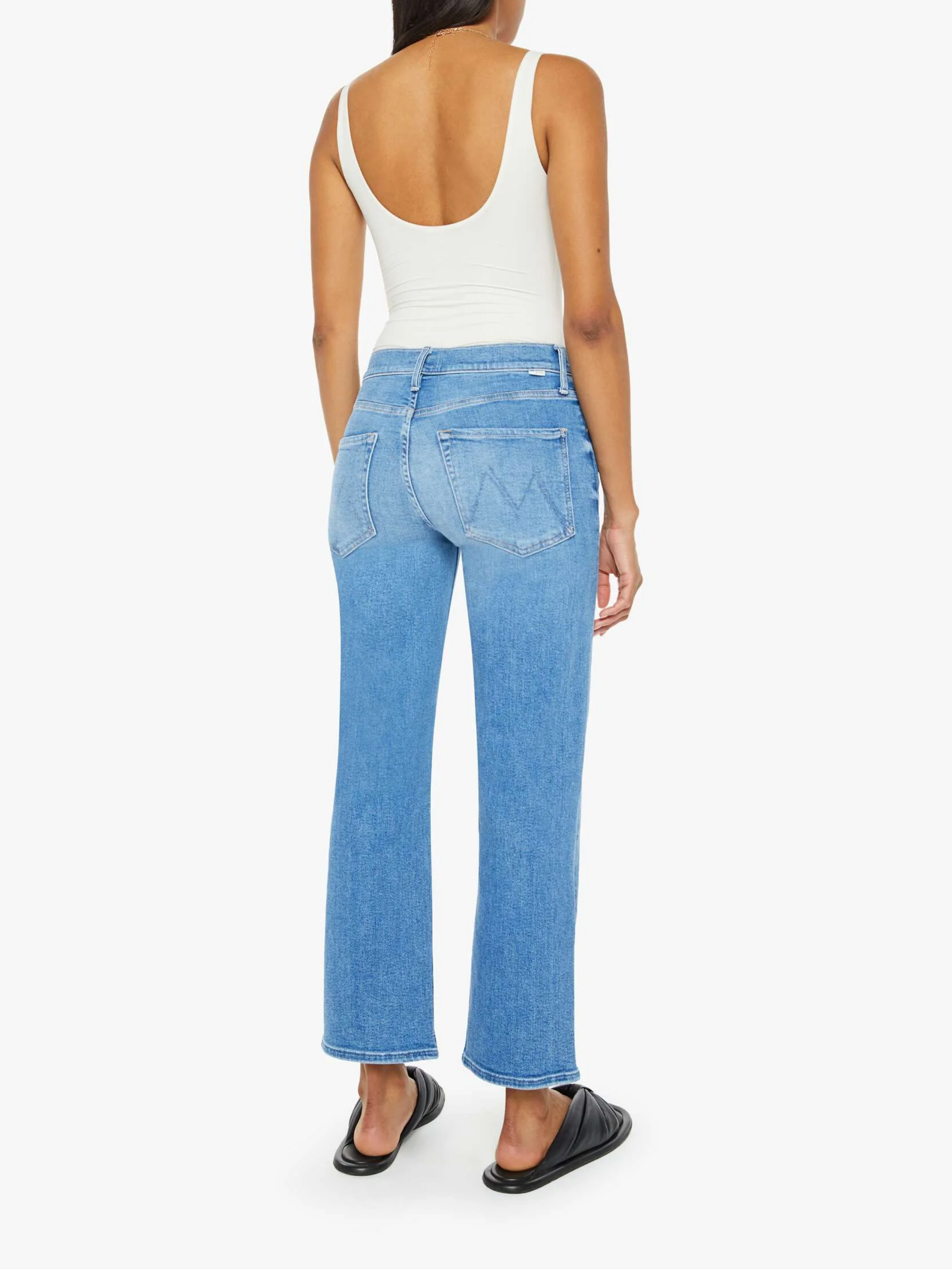 MOTHER Mid Rise Rambler Zip Ankle Jeans Out Of The Blue-Denim-West of Woodward Boutique-Vancouver-Canada