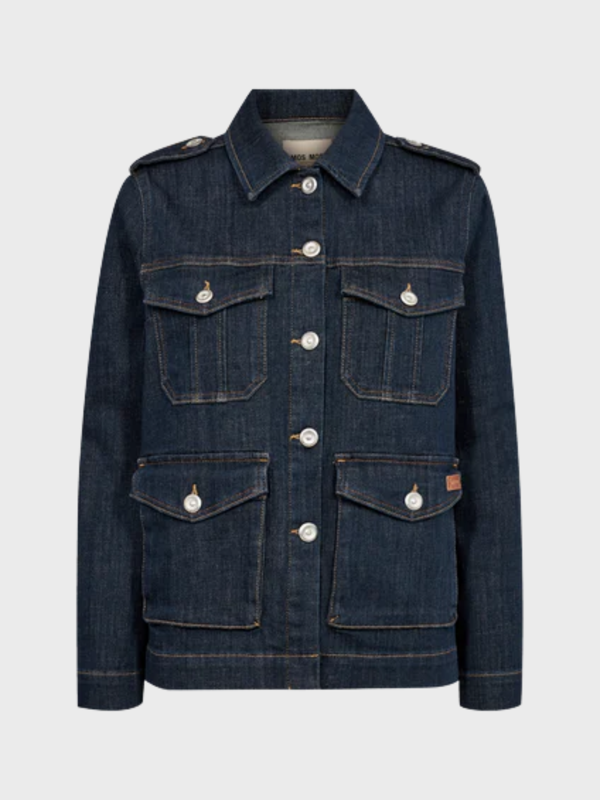 Mos Mosh Anetta Denim Jacket Dark Blue-Jackets-West of Woodward Boutique-Vancouver-Canada