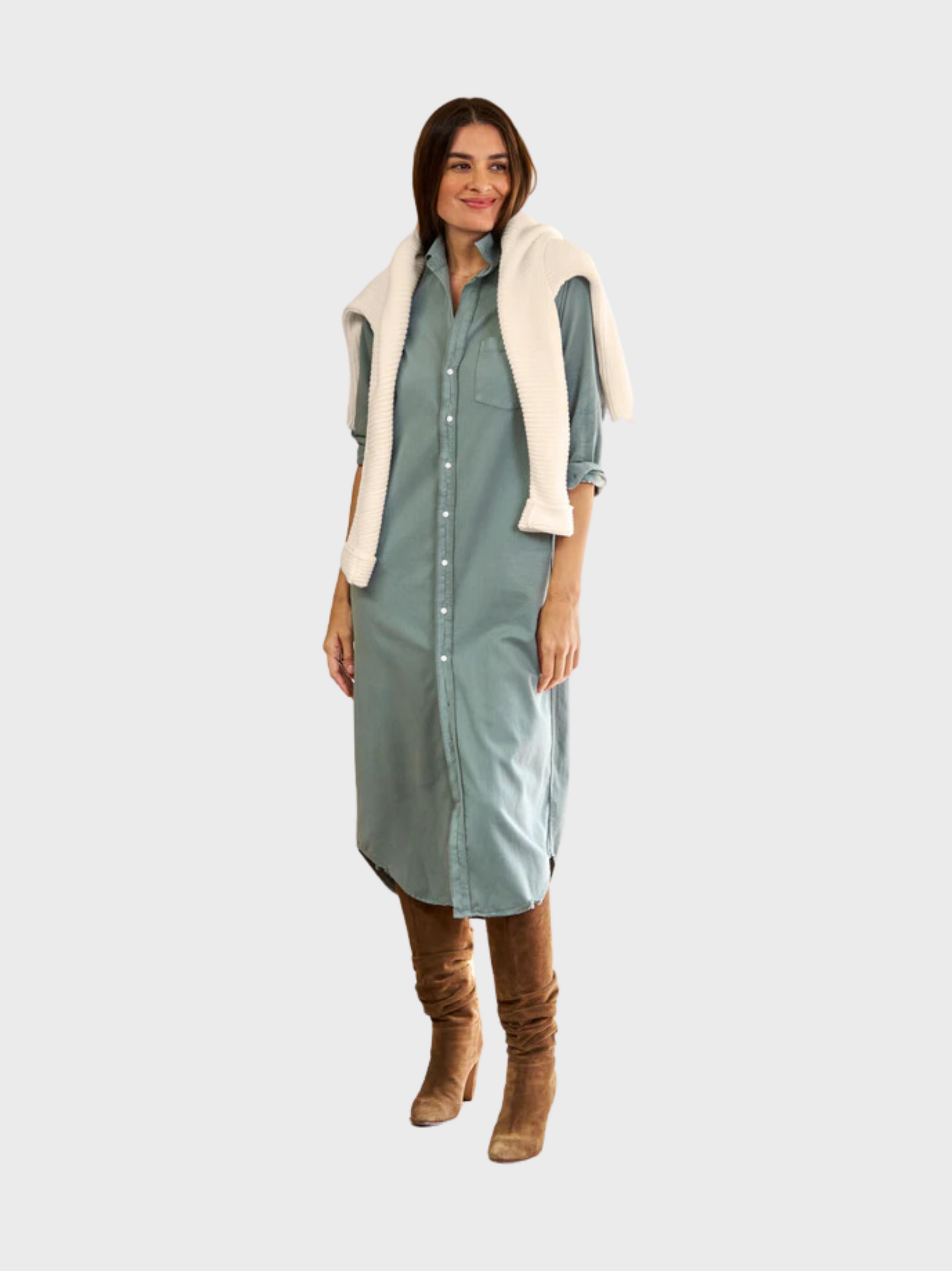 Frank & Eileen Rory Maxi Denim Shirtdress Thyme-Dresses-XXS-West of Woodward Boutique-Vancouver-Canada