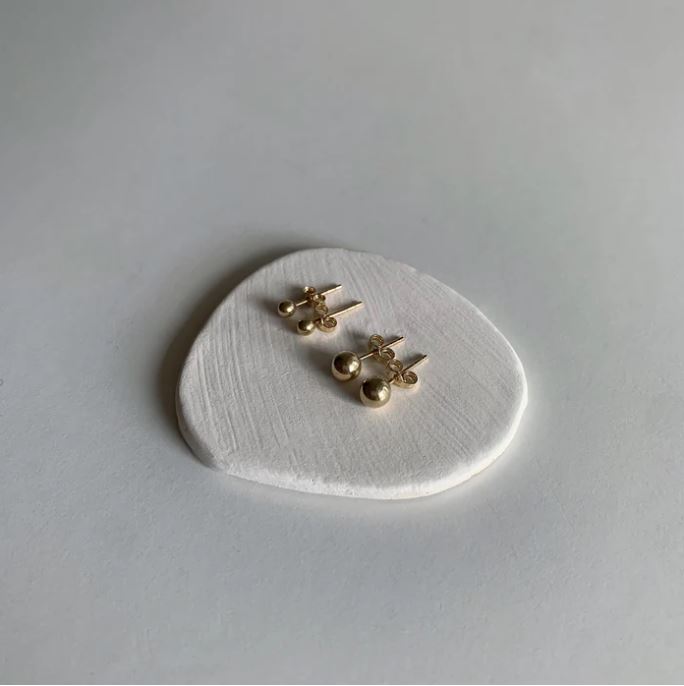 Enti Ana Gold Ball Studs 5mm 10k Gold-Accessories-West of Woodward Boutique-Vancouver-Canada