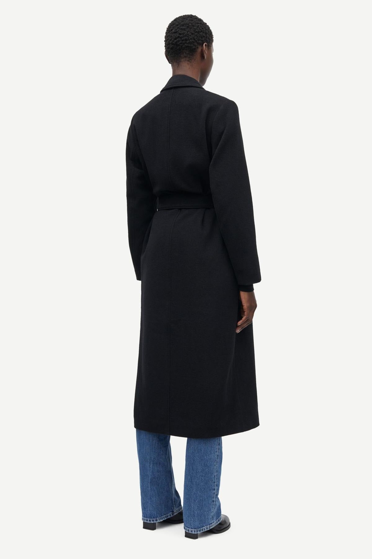 Samsoe Astrid Coat Black-Coats-West of Woodward Boutique-Vancouver-Canada