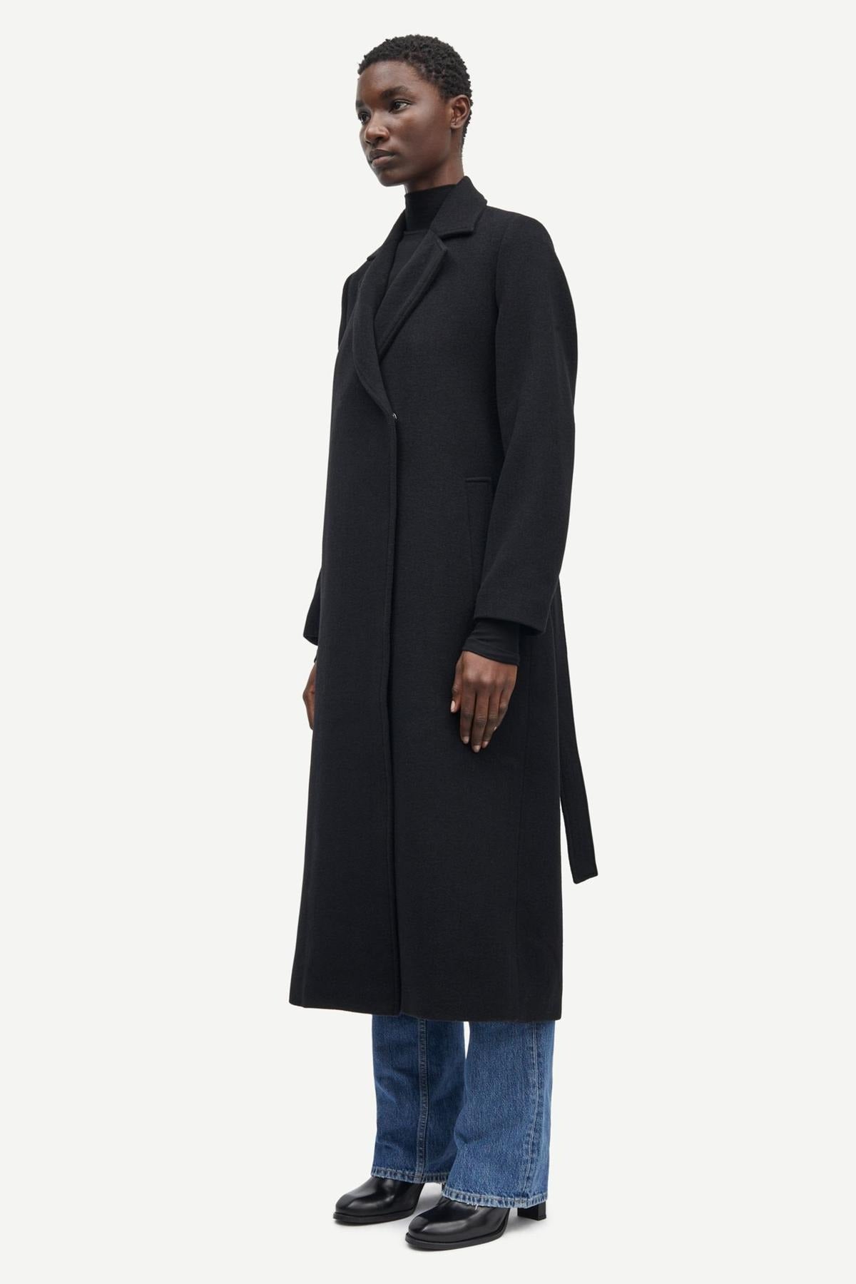 Samsoe Astrid Coat Black-Coats-West of Woodward Boutique-Vancouver-Canada