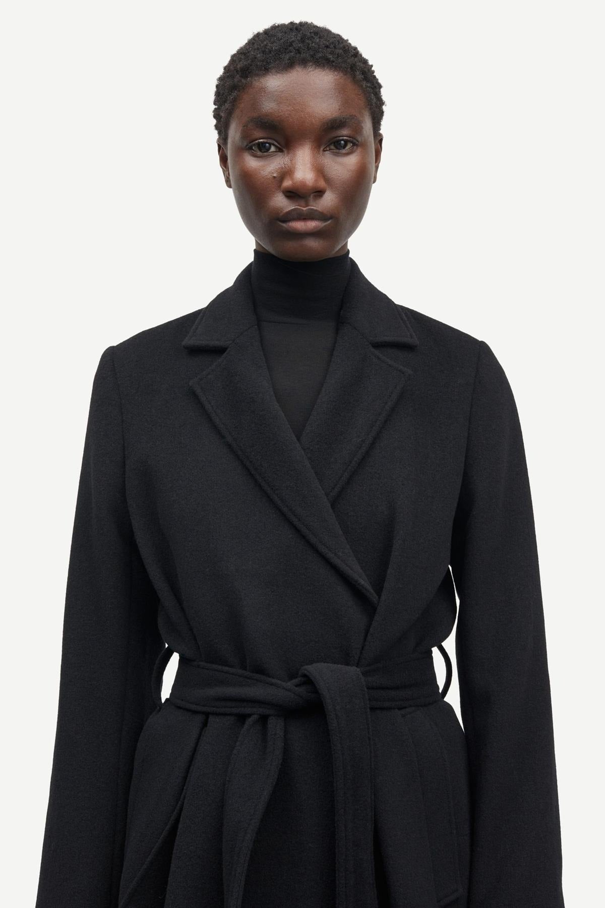 Samsoe Astrid Coat Black-Coats-West of Woodward Boutique-Vancouver-Canada