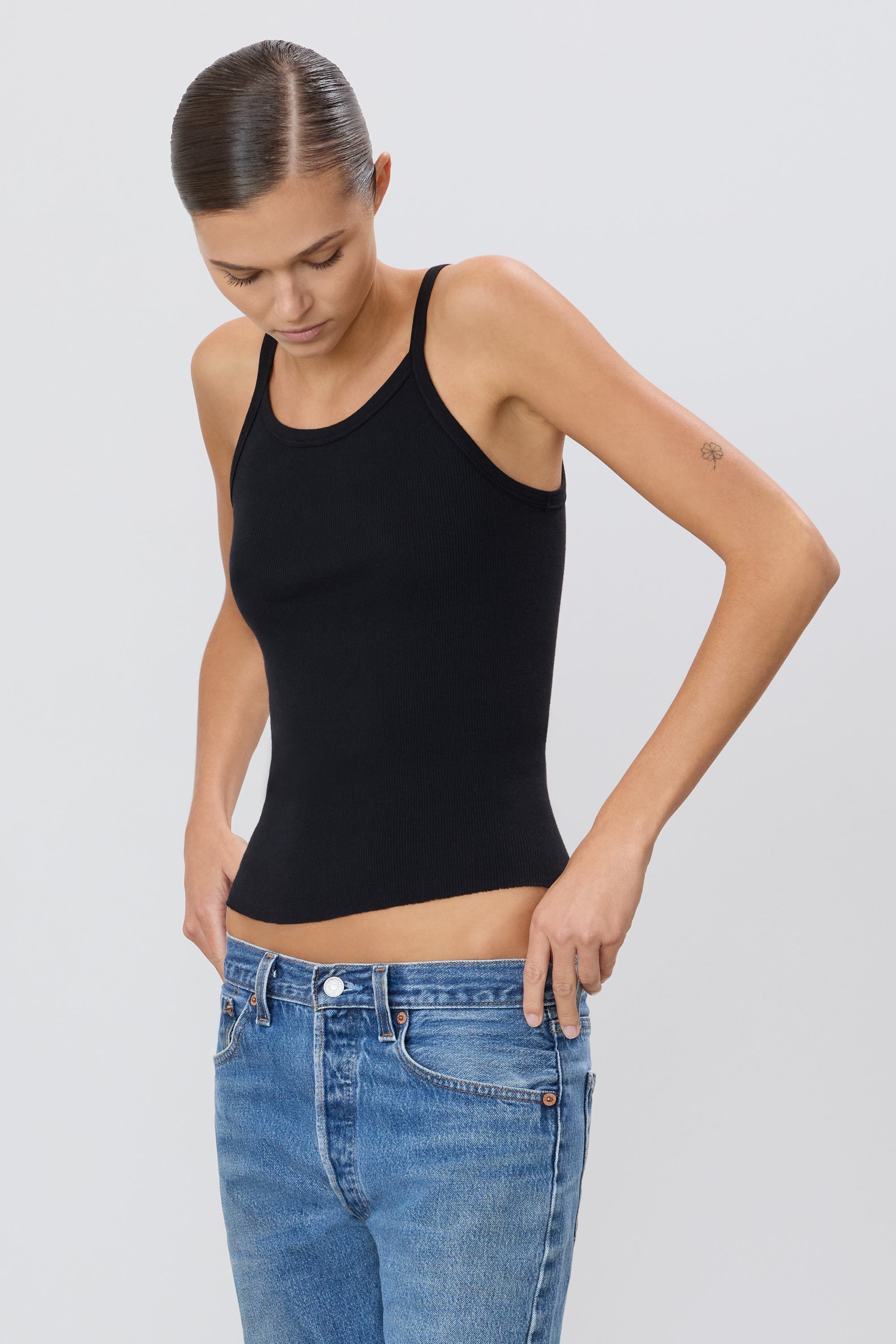 Eterne Rib Tank - Black-T-Shirts-West of Woodward Boutique-Vancouver-Canada