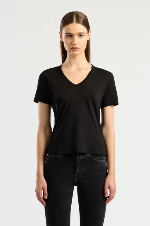 Cotton Citizen Standard V Neck - Jet Black-T-Shirts-West of Woodward Boutique-Vancouver-Canada